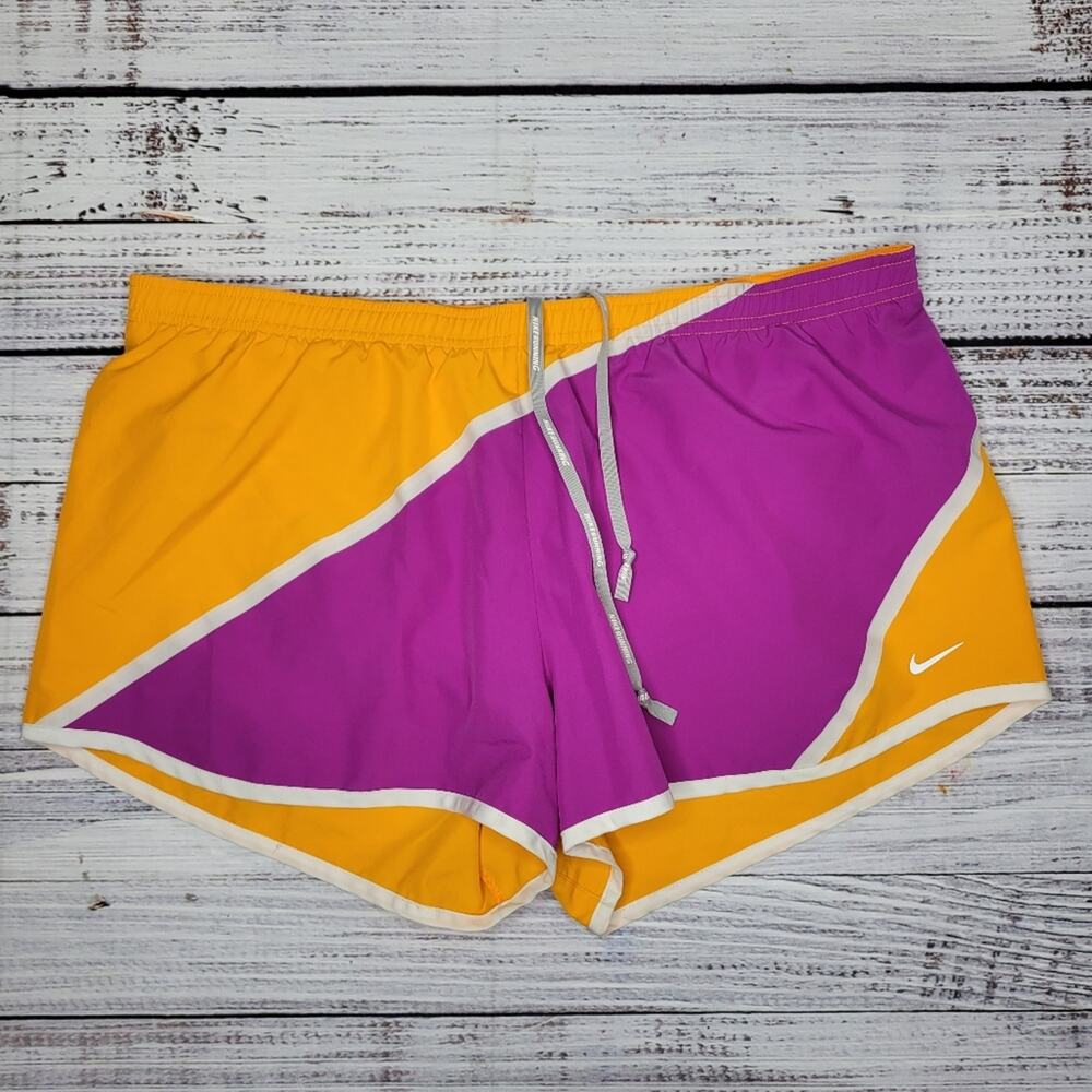 Nike DRI-FIT Running Shorts Orange Magenta | Large
